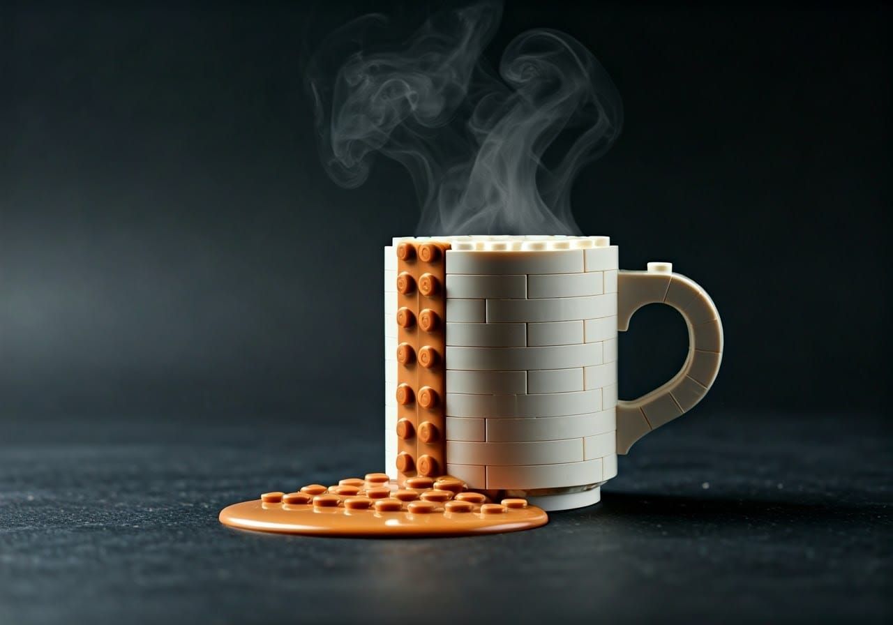 Lego Coffee Mug Leaks Steaming Java