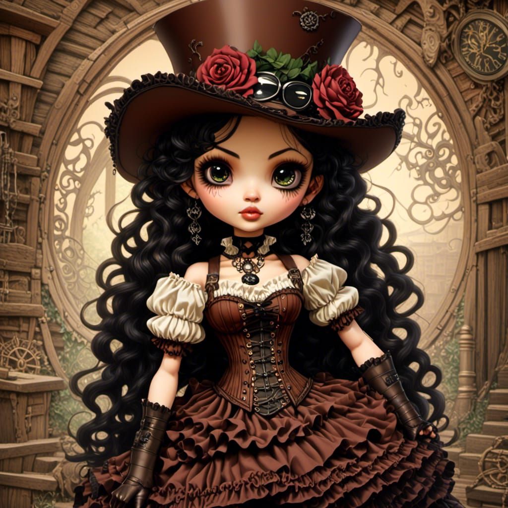 Steampunk Pirate Doll in Tim Burton Style