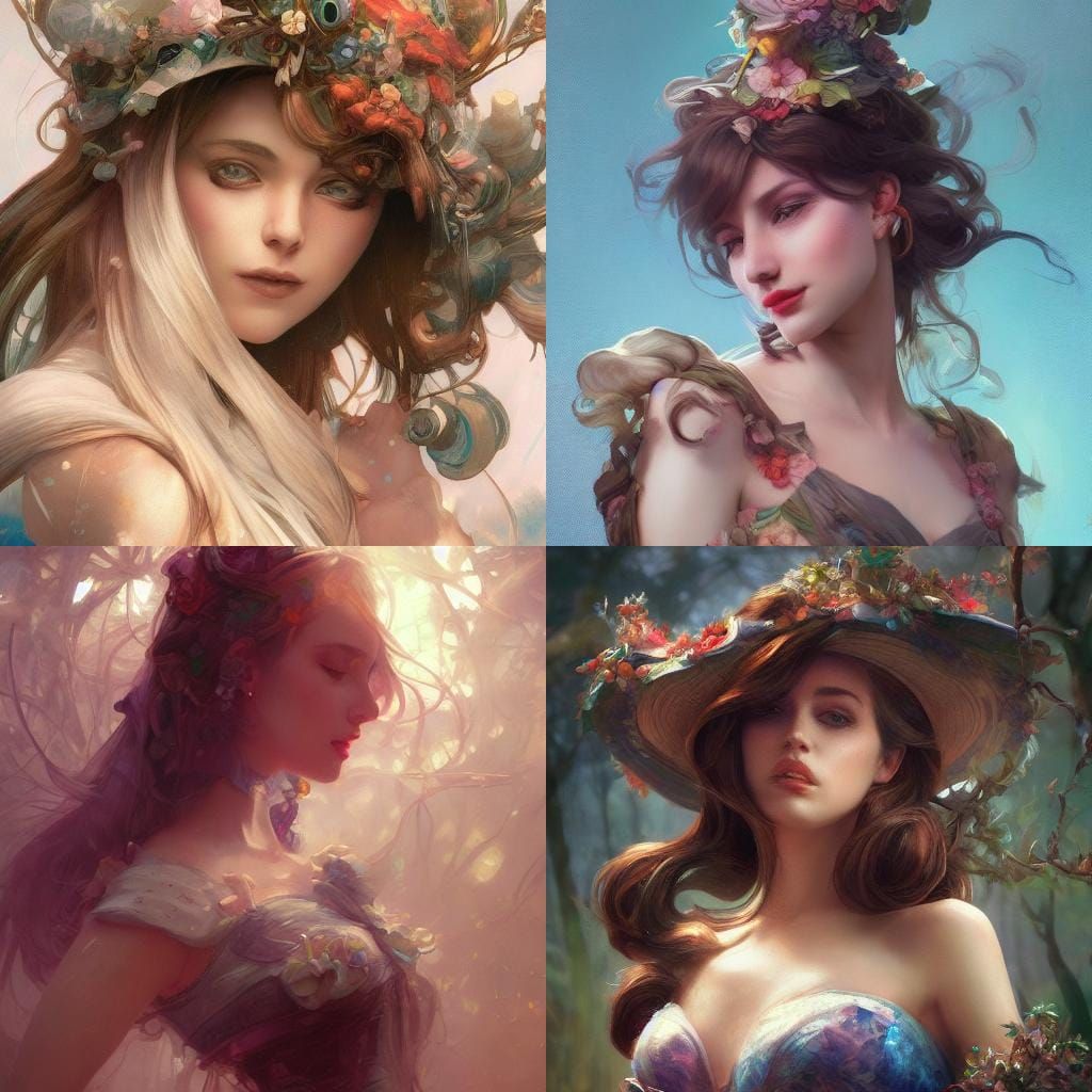 Wonderland Portrait in Art Nouveau Style