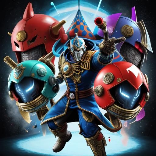 3 different video game characters in carnival and circus sty...