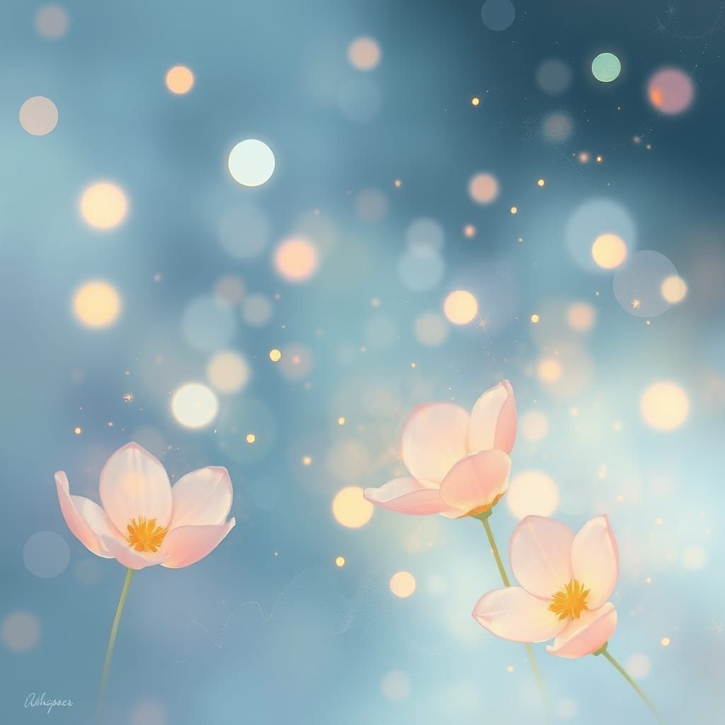 Ethereal Fog, Petals, and Fireflies as Digital Art