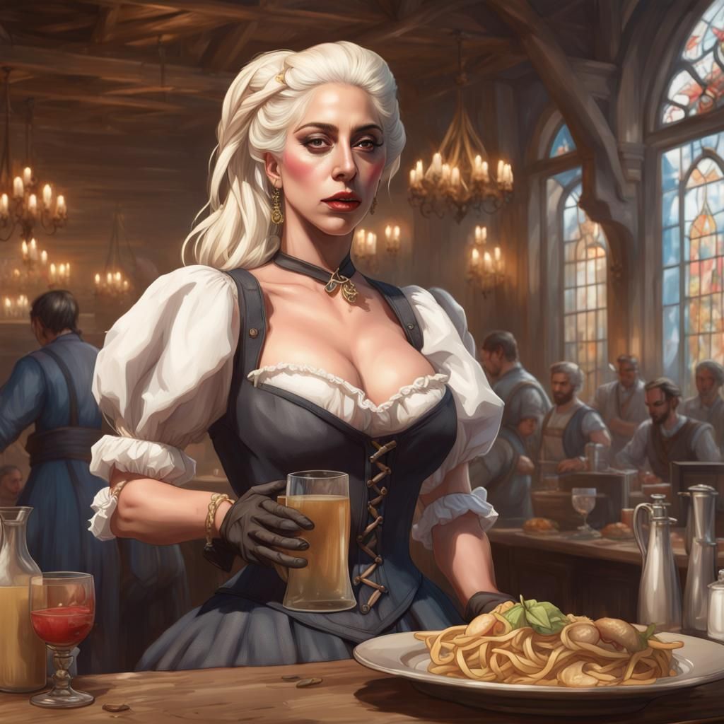 Lady Gaga as Serving Wench, Detailed Portrait
