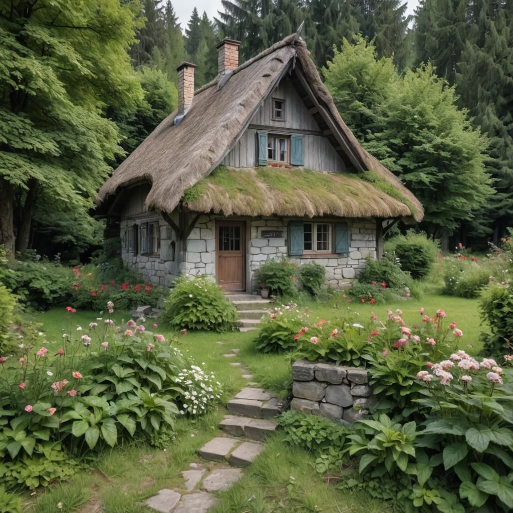Cozy Cabin in Black Forest, Golden Age Comic Art