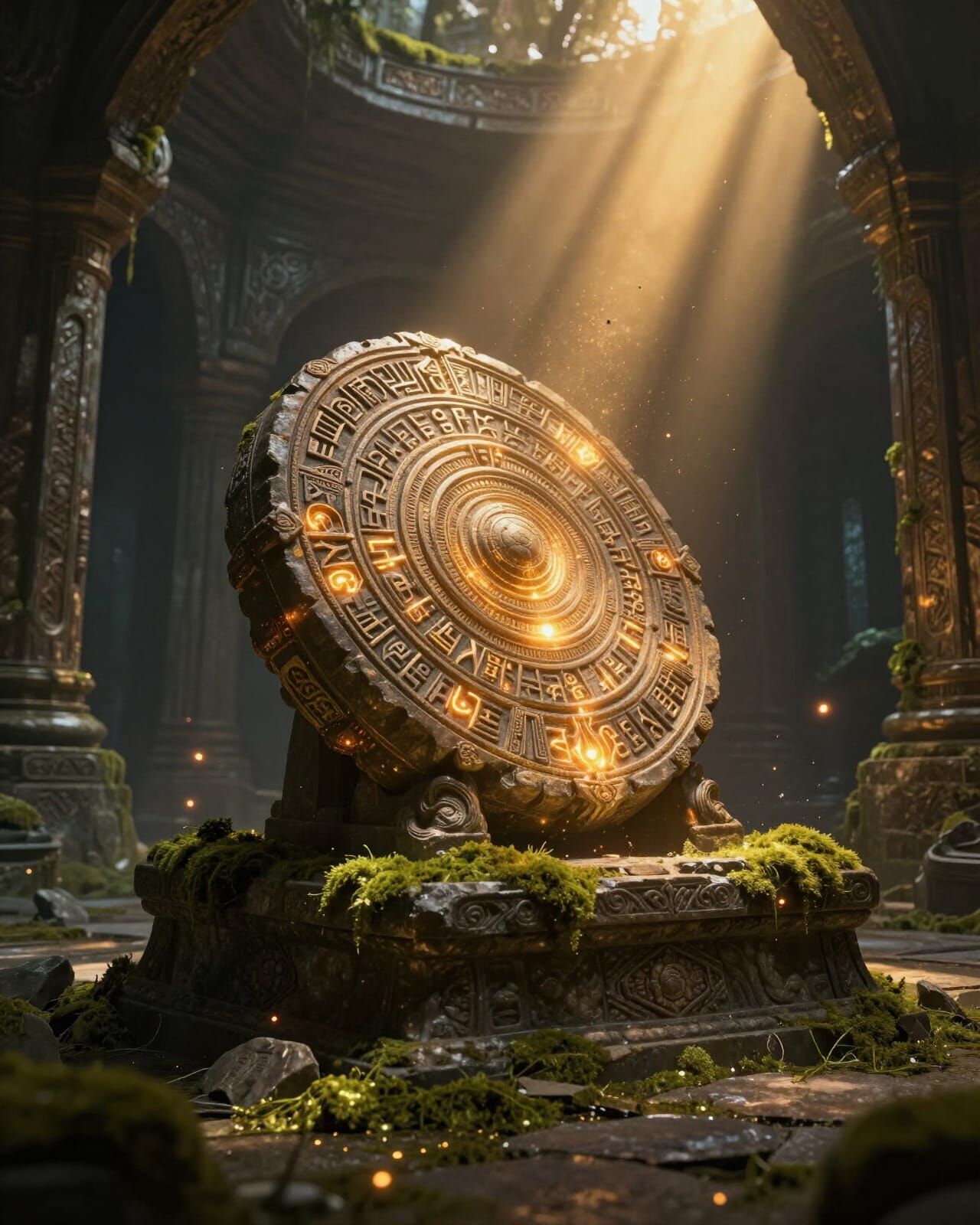 Ancient Glowing Relic in Forgotten Shrine