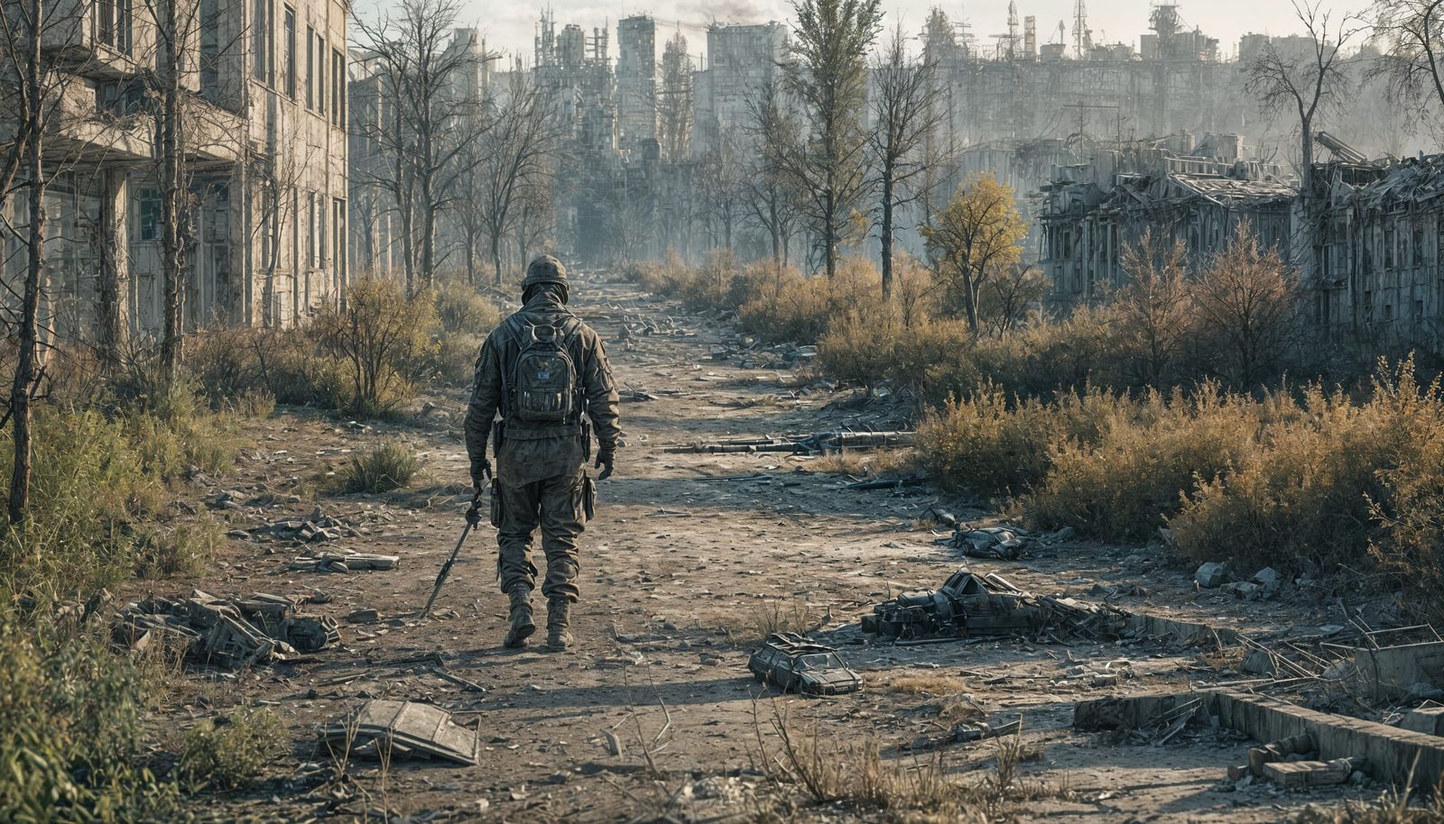 Post-Apocalyptic Chernobyl Landscape in Game Cinematic Style