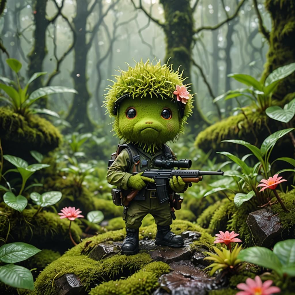 Chibi Moss Creature in Amazon Jungle