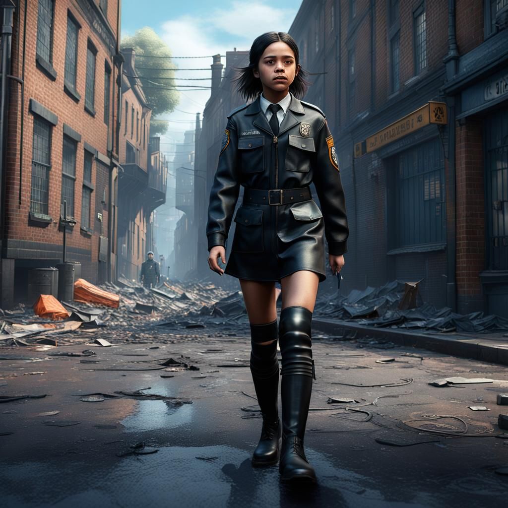 Jenna Ortega as Prison Guard in Riot, Matte Painting