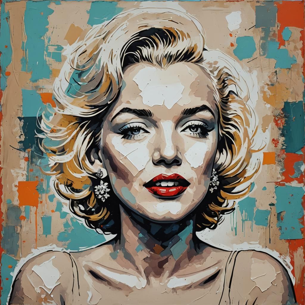 Abstract Portrait of Marilyn Monroe in Complementary Colors