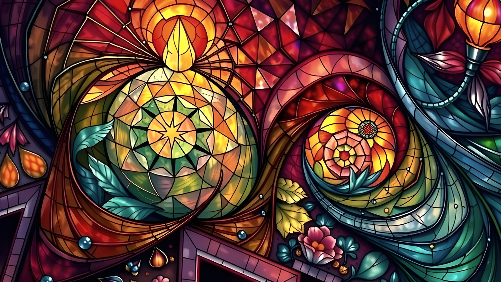 Intricate Stained Glass Tessellations