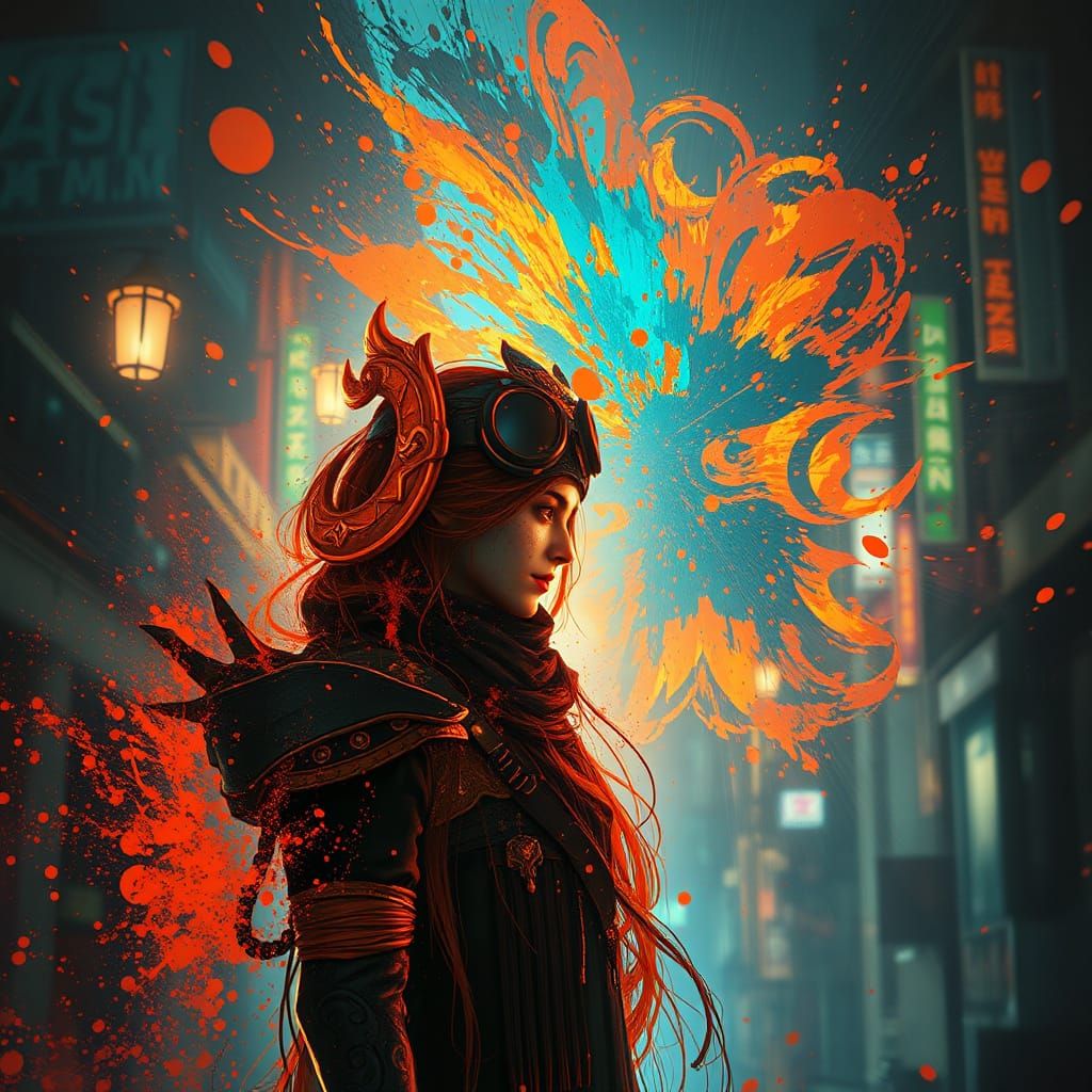 Midnight Reflections in Vibrant Colors