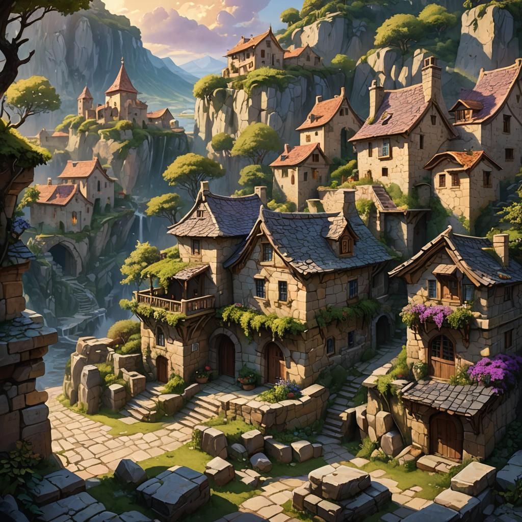 Stone House in Stone World: Fantasy Concept Art
