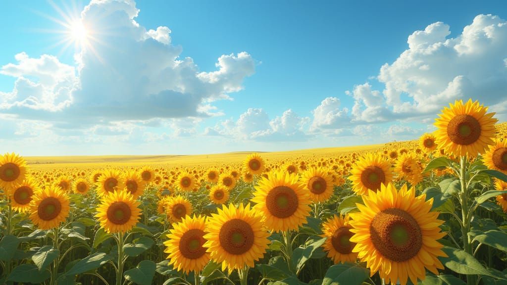 Hyperrealistic Sunflower Field in Kansas