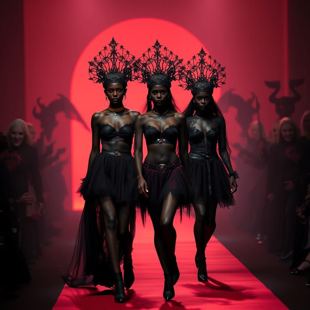 Gothic Runway Models Inspired by Dark Skinned Togolese Women
