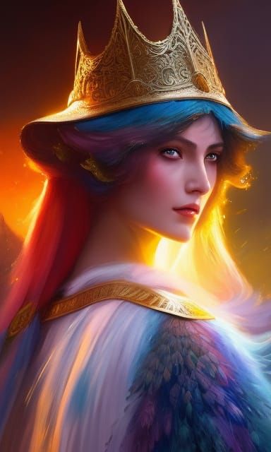 Elf Wizard Portrait in Gouache Impressionist Style