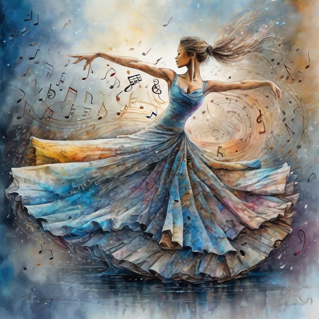 Ballerina's Winter Dance: An Aquarelle Masterpiece