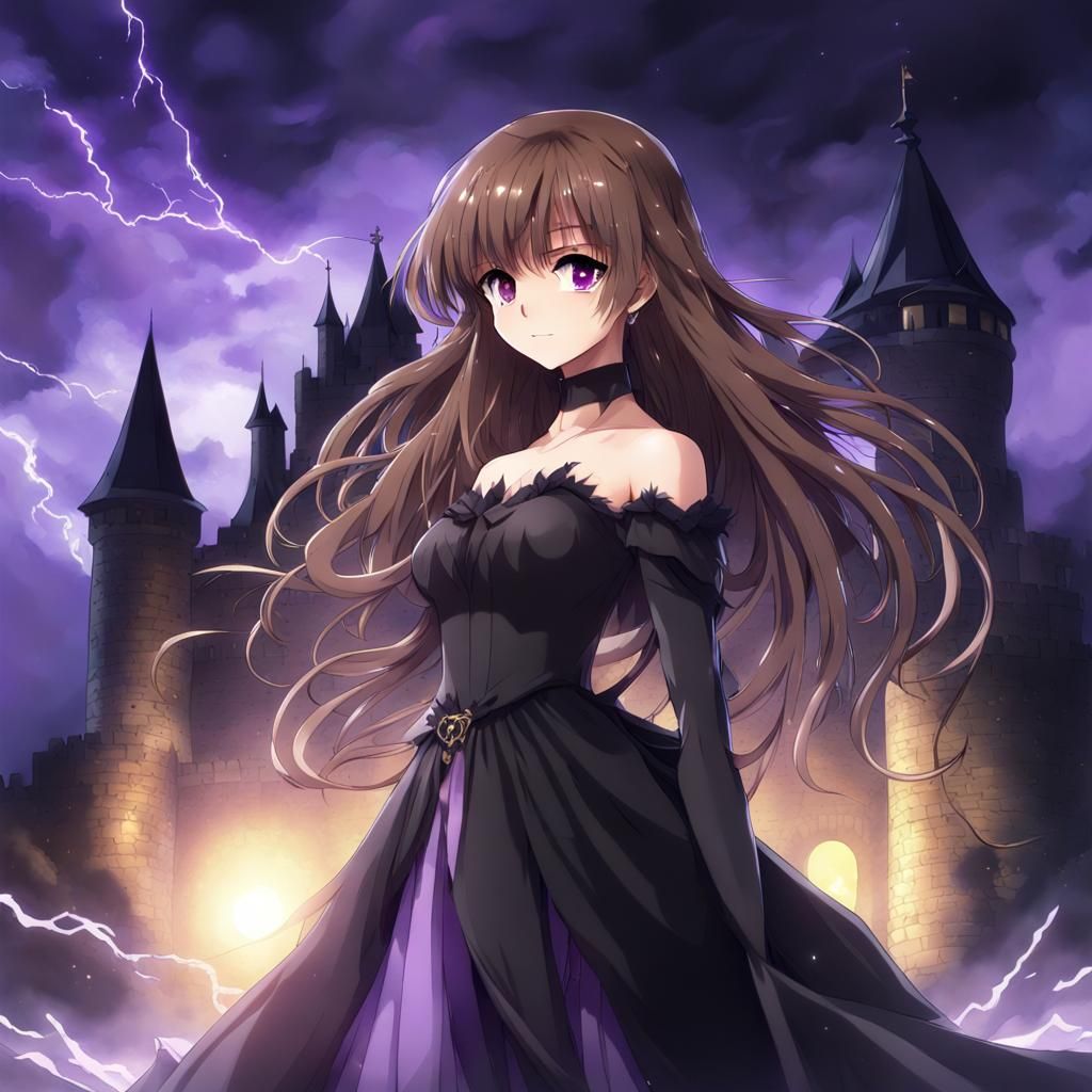 witch woman stormy background