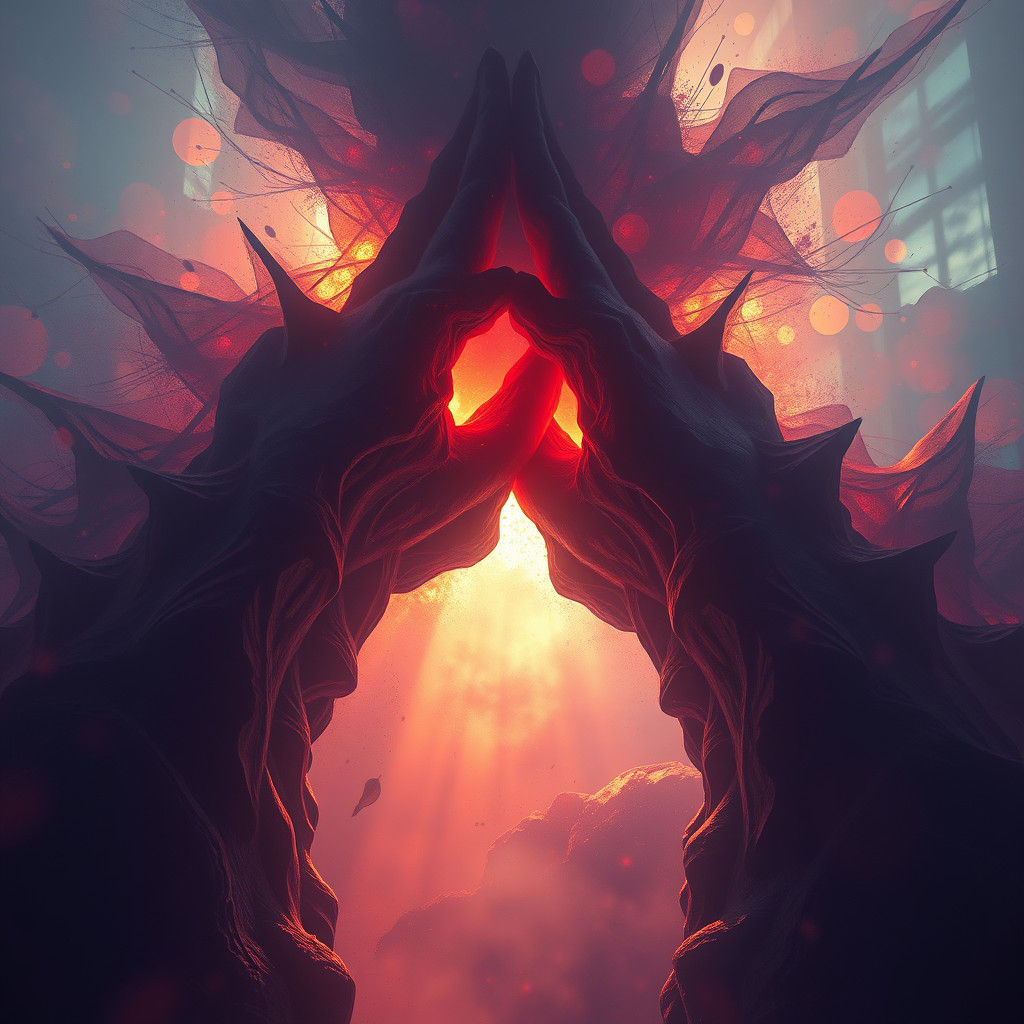 Abstract Light and Shadow in Detailed Matte Painting