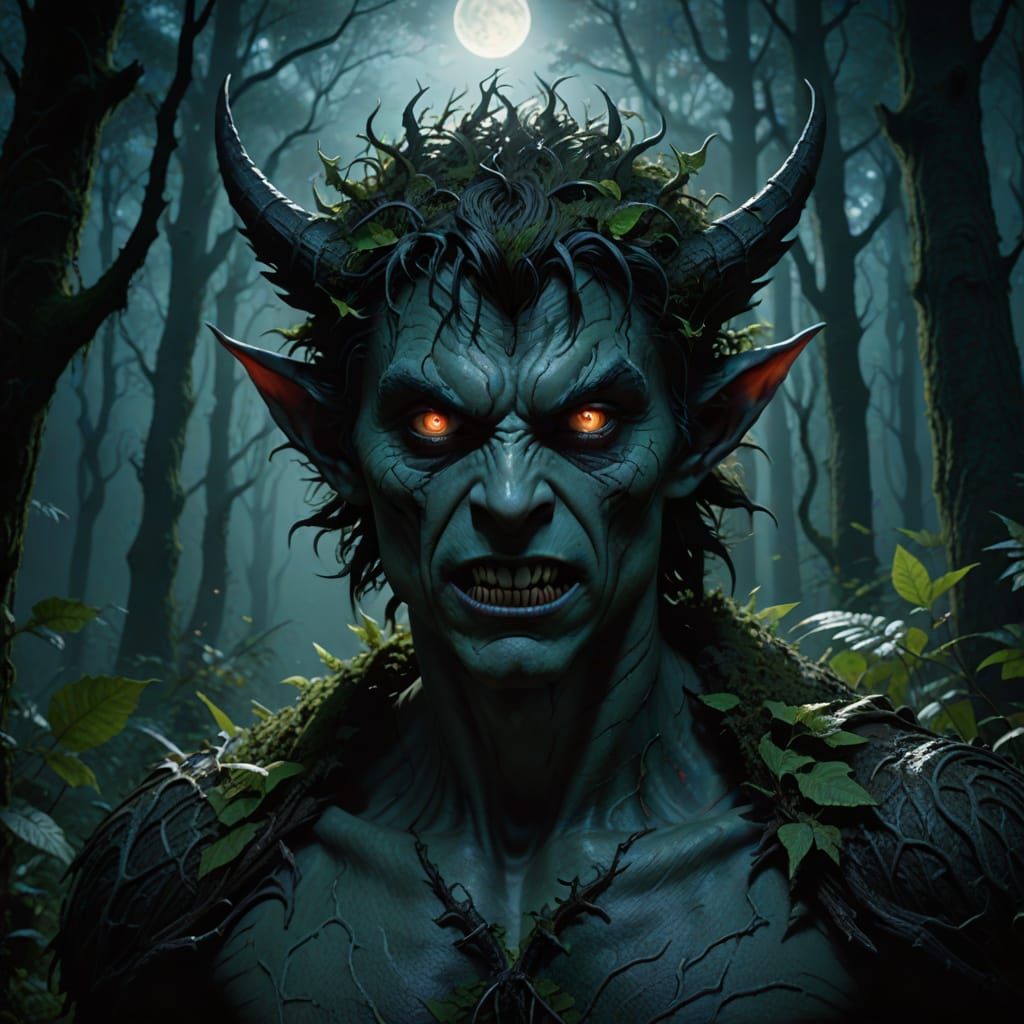 Fae Transformation: Hyperrealistic Monster in Moonlight
