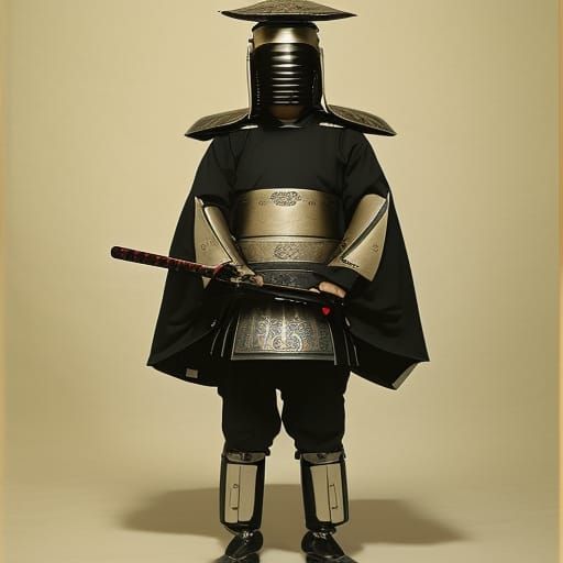 Young Woman as Samurai in Full Armor