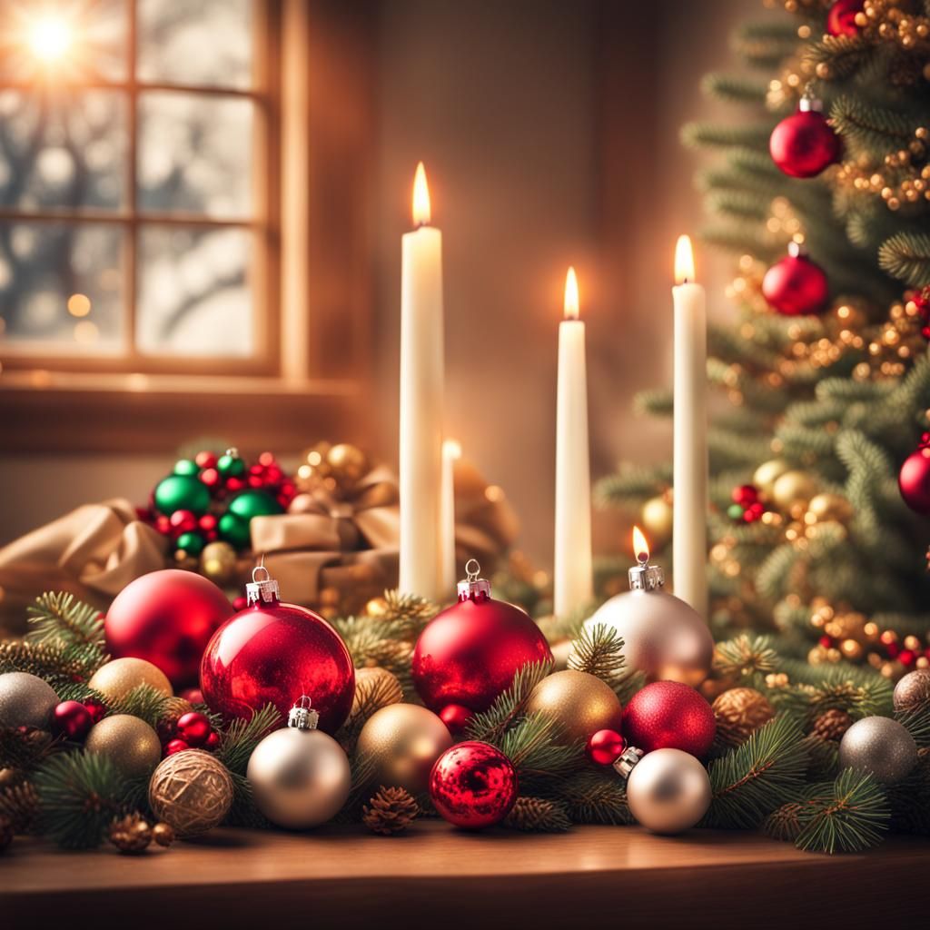 Classic Christmas Poster with Heavenly Light