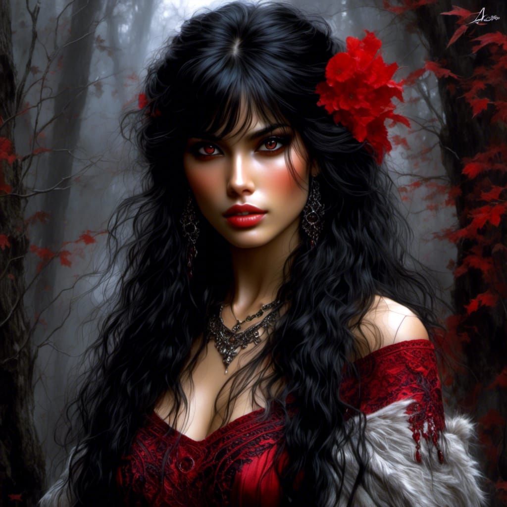 Hyperrealistic Vampire Portrait in Luscious Detail