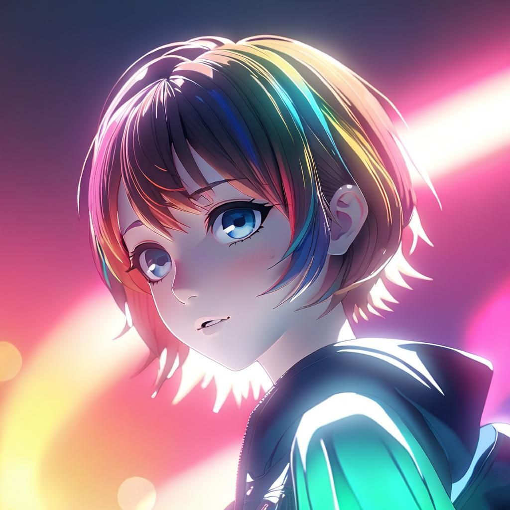 Anime-Style Tate McRae with Abstract Biopunk Elements