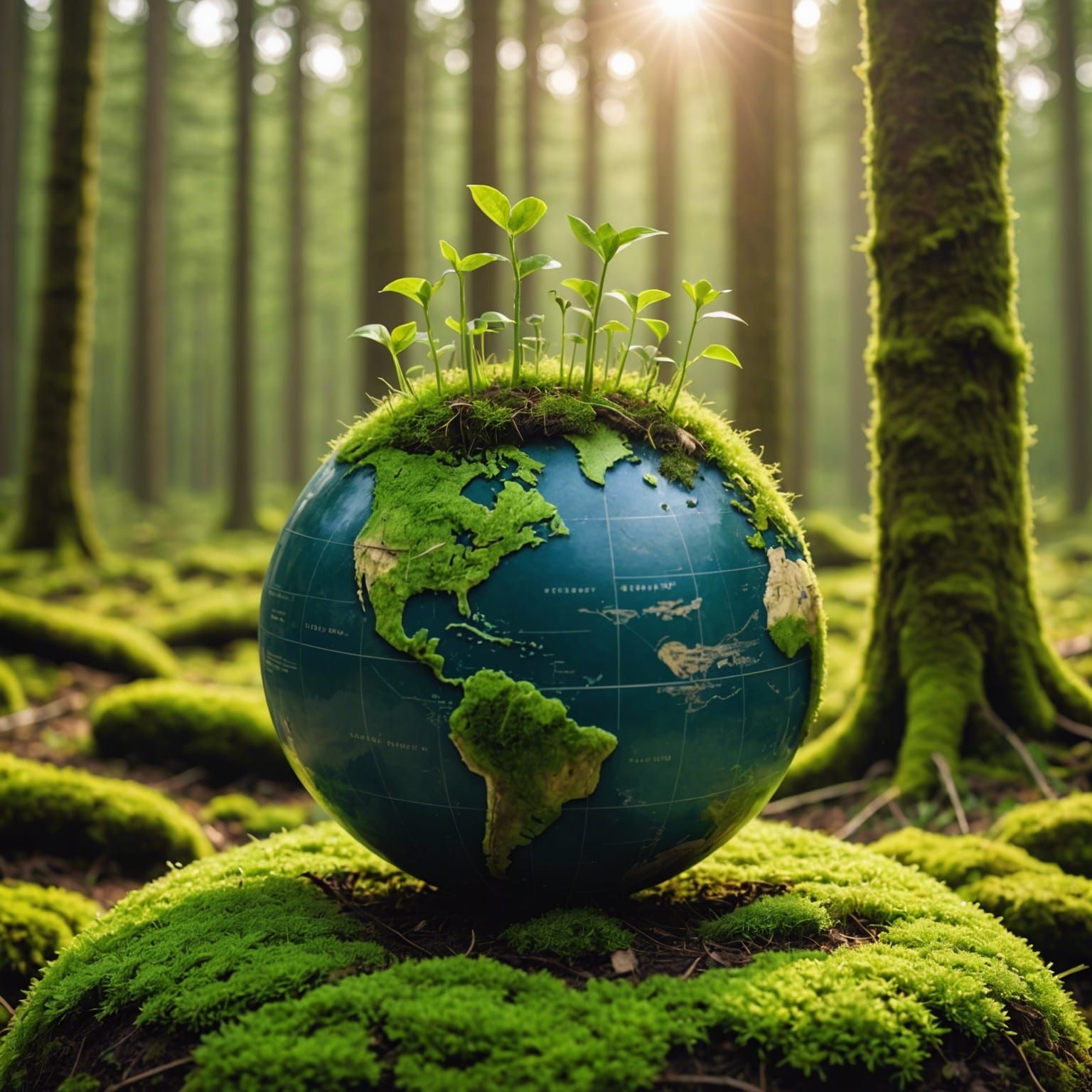 Earth Globe Sprouts: A World Environment Day Concept