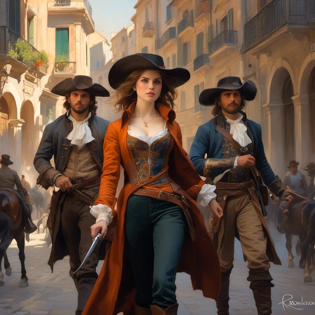 Anna Kendrick as Musketeer, Art Nouveau Style