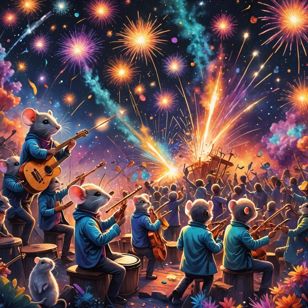 Cosmic Mouse Musicians' Fireworks Concert