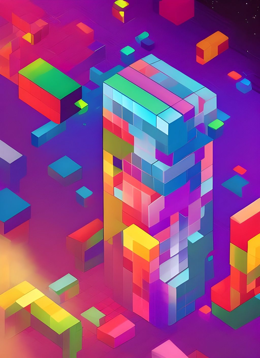 3D Tetris Retro Game