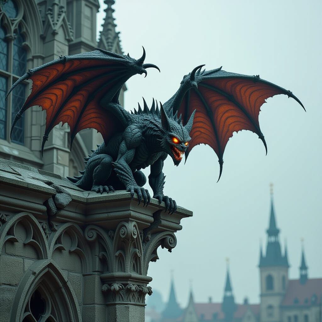 Gargoyle Transformation: Stone to Scaled Creature