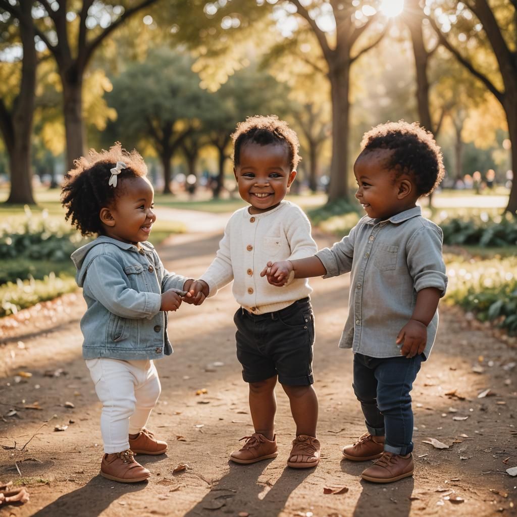 Heartwarming Portrait of Babies Holding Hands
