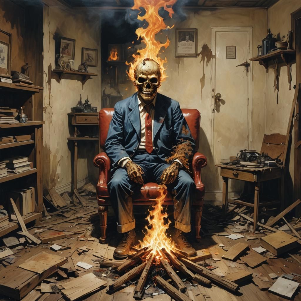 Sinister Spontaneous Human Combustion Art