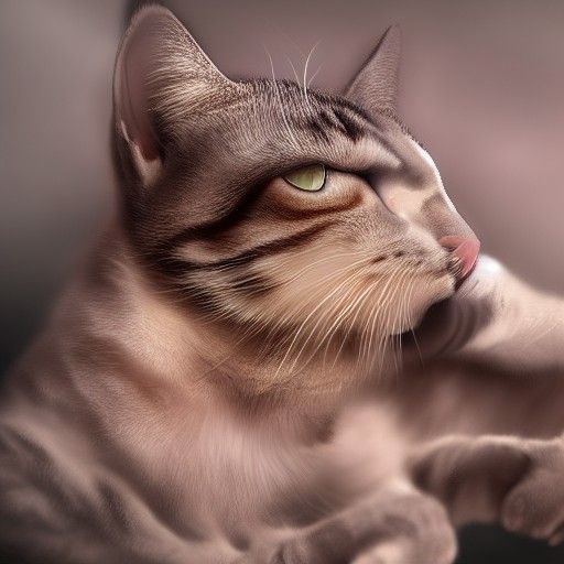 Disturbing Matte Painting of Cat on Human Face