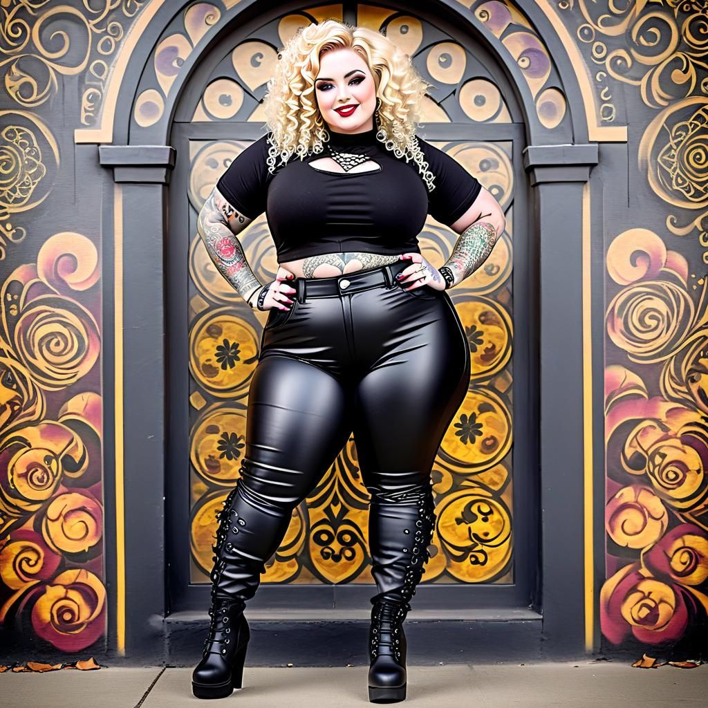 Beautiful Plus Size Goth Woman Portrait