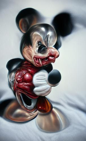 Creepy Hyperrealistic Horror Mickey Mouse in 8K