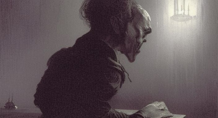 Eerie Locket Still Life in Gothic Horror Style