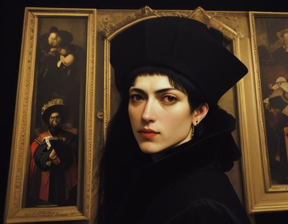 Woman in Dramatic Light, in Caravaggio Style