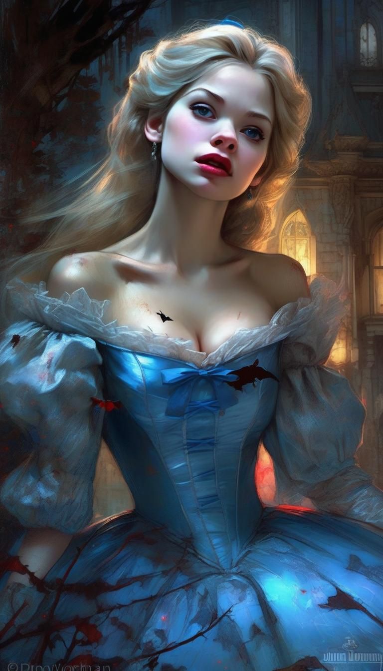 Cinderella as Vampire in Professional Photography Style
