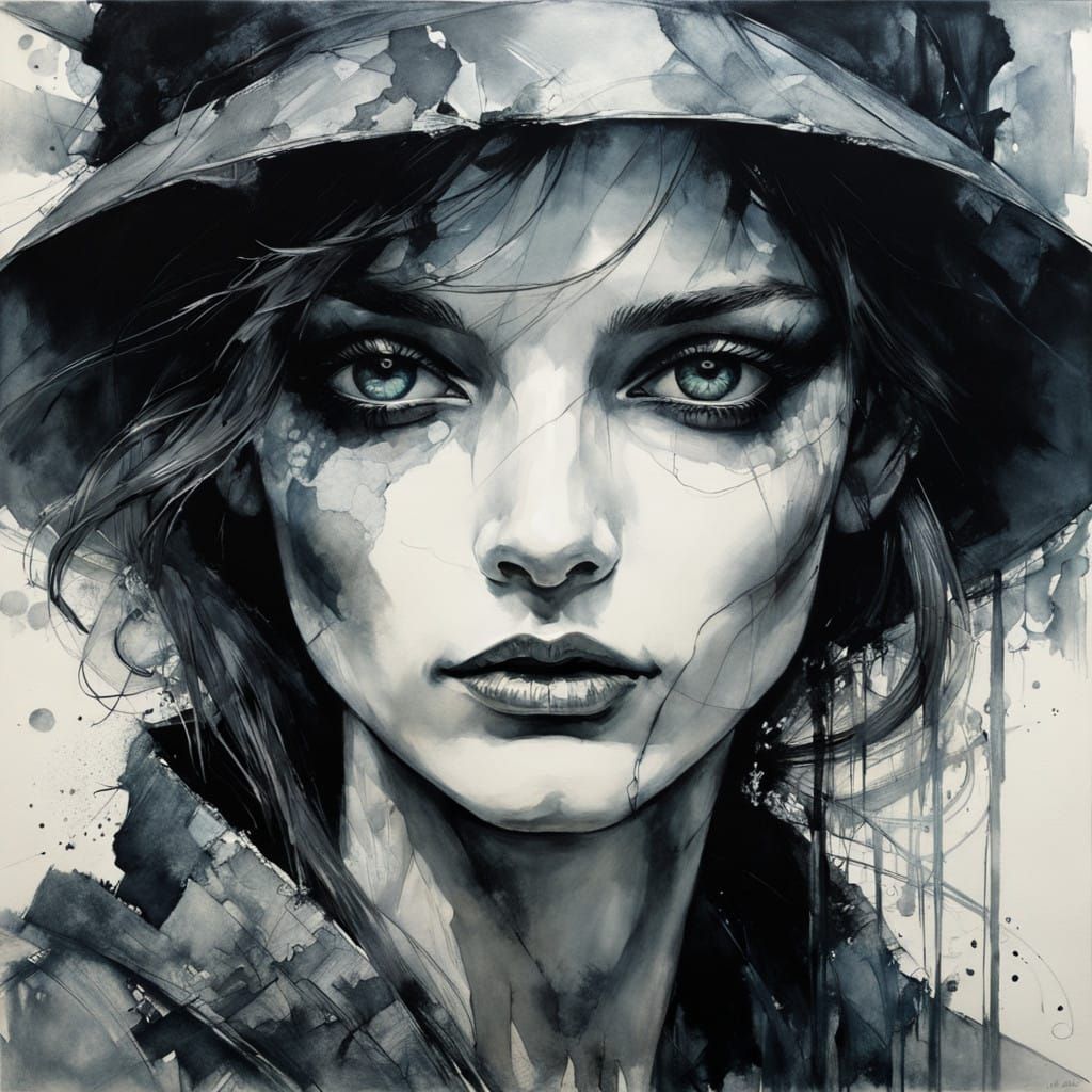 Classic Portrait Art in Charcoal Style