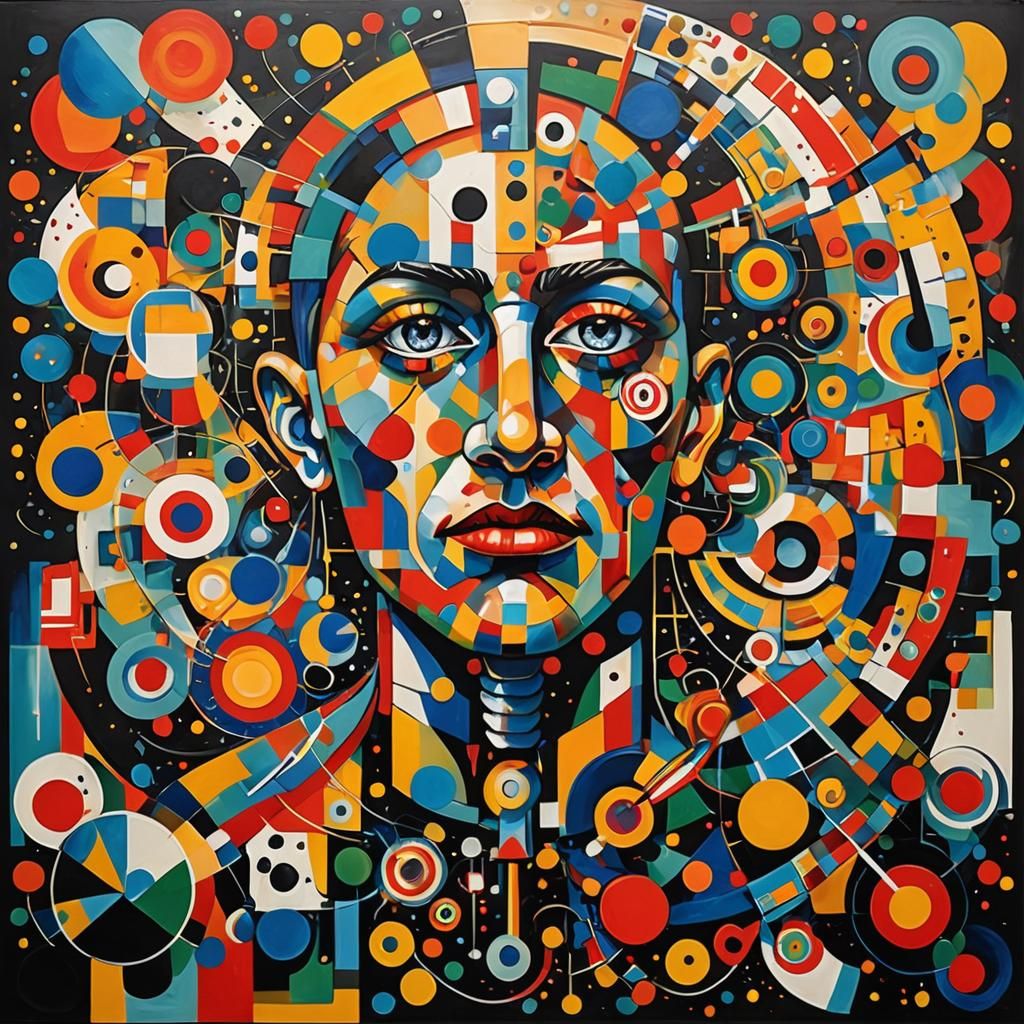 Surreal Maximalist Painting of Eternal Madness