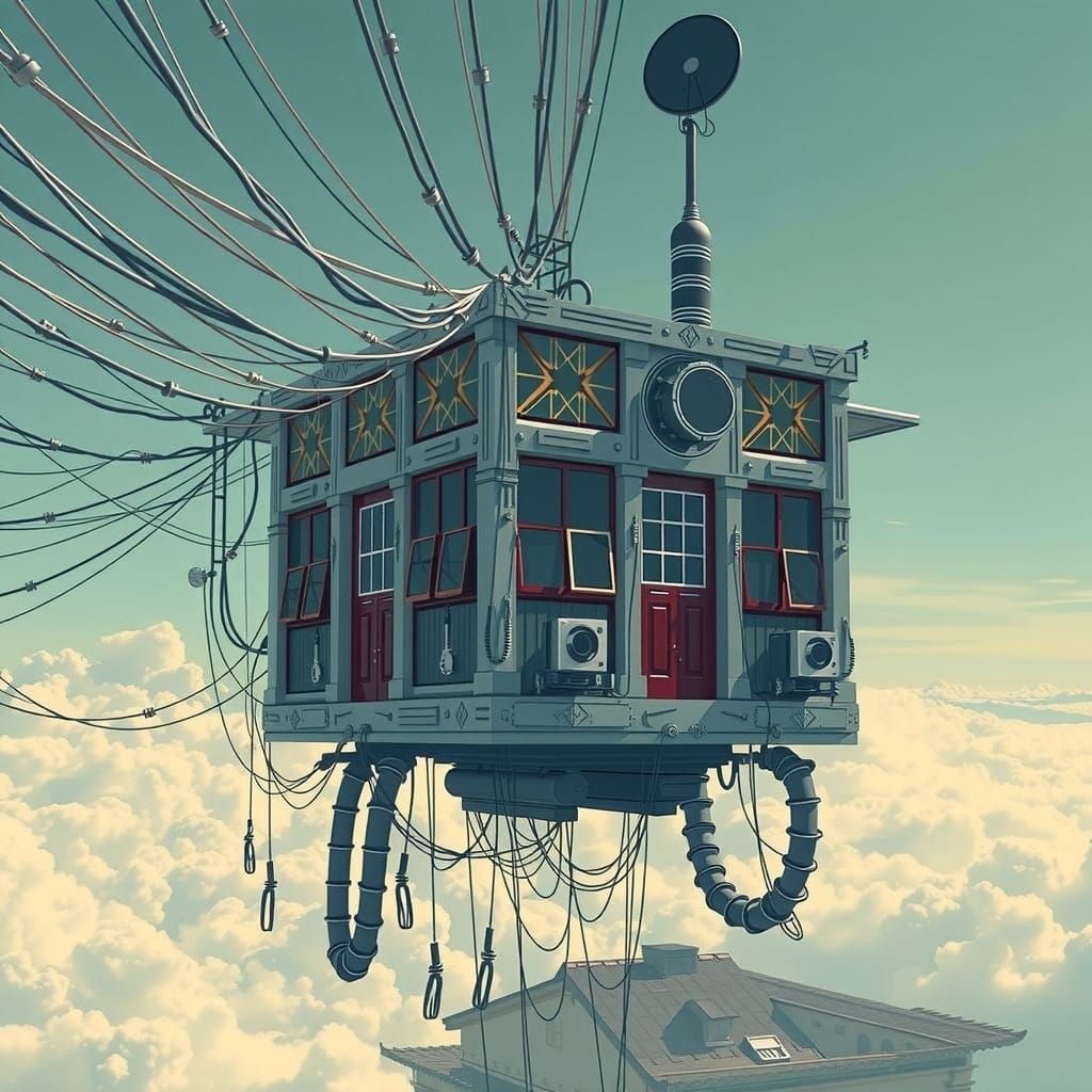 Flying Cube House Defies Gravity in a Whimsical Skybound Abo...
