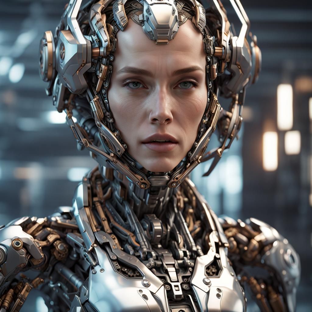Futuristic Transhuman Woman in High Detail