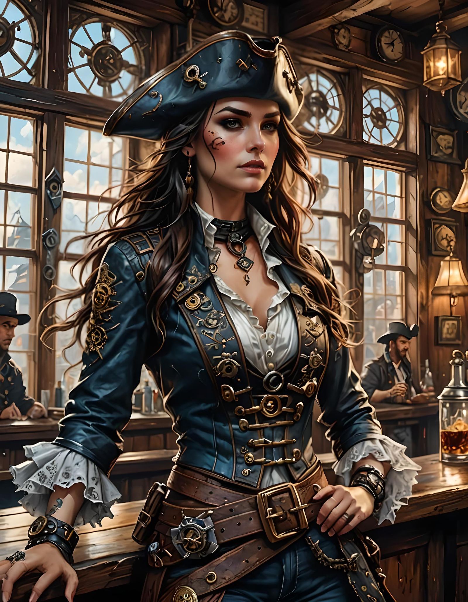 Steampunk Pirate Dances: Impasto Portrait