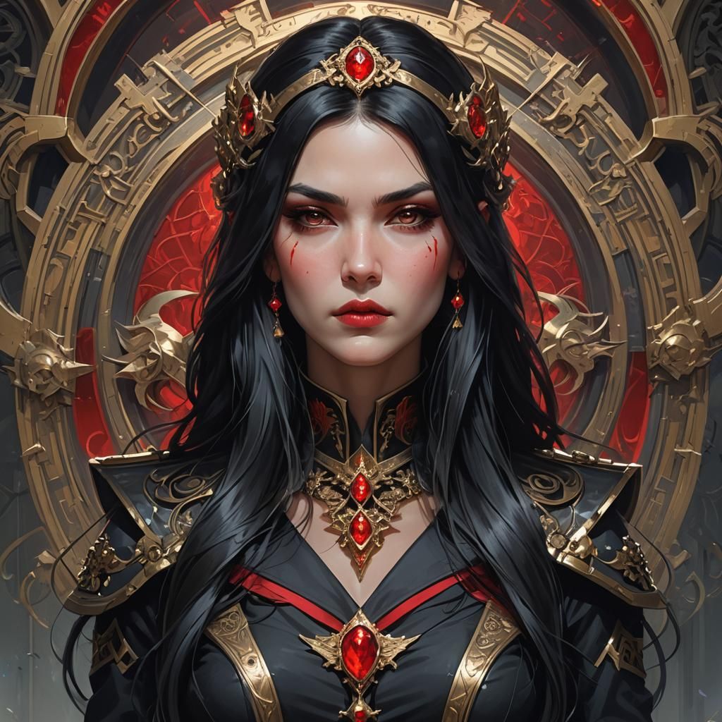 Gothic Fantasy Lady in Military Uniform