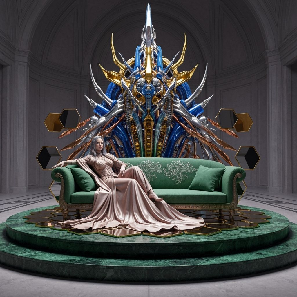 Scapolite Dreamwright on Green Couch, Cyberpunk Grand Chambe...