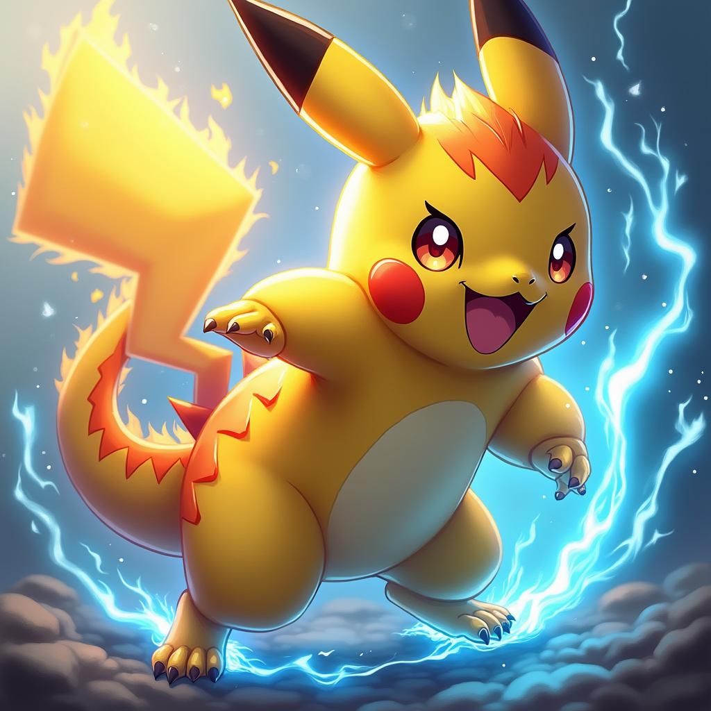 Draconic Pikachu with Electric Powers
