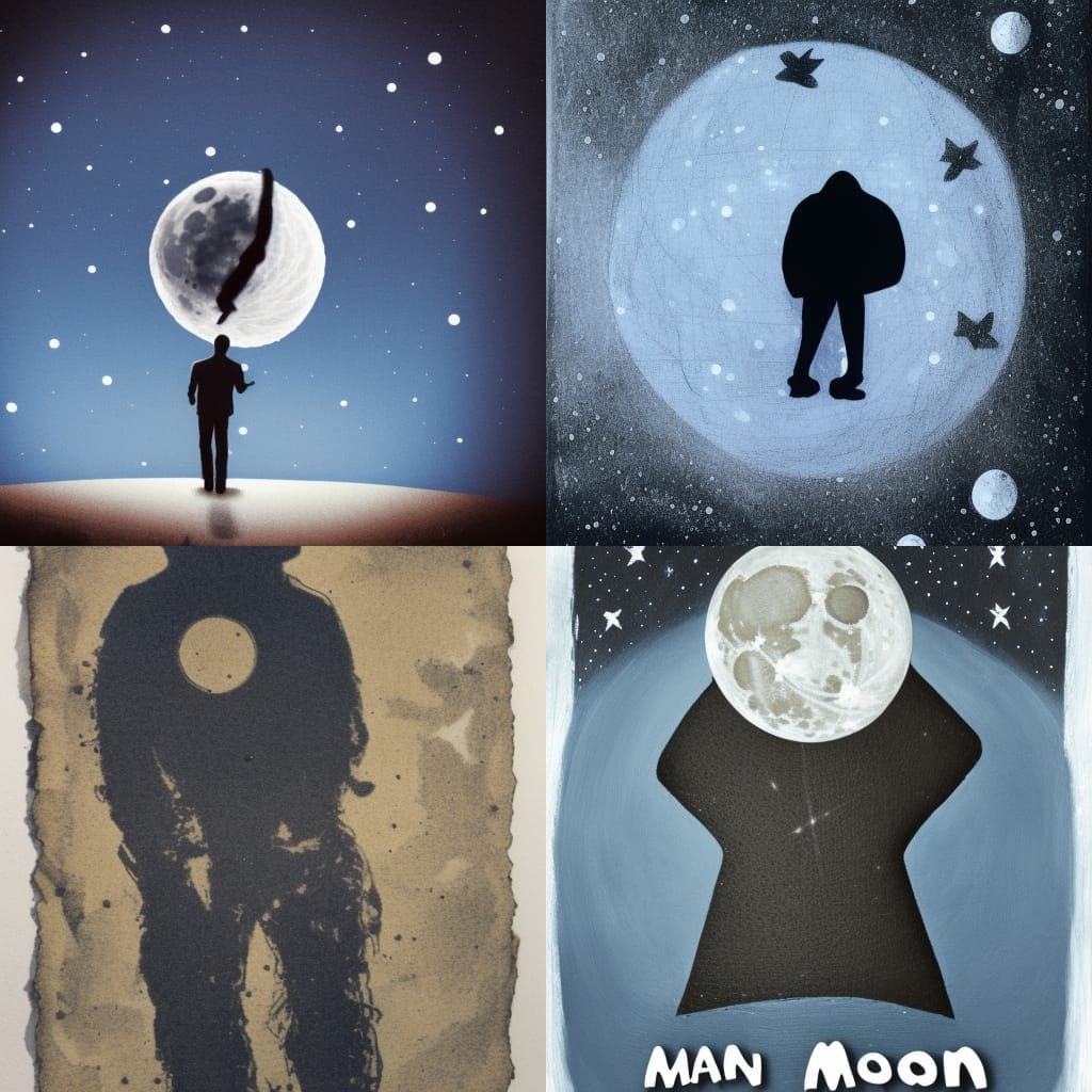 AI Generated Image of Man in the Moon