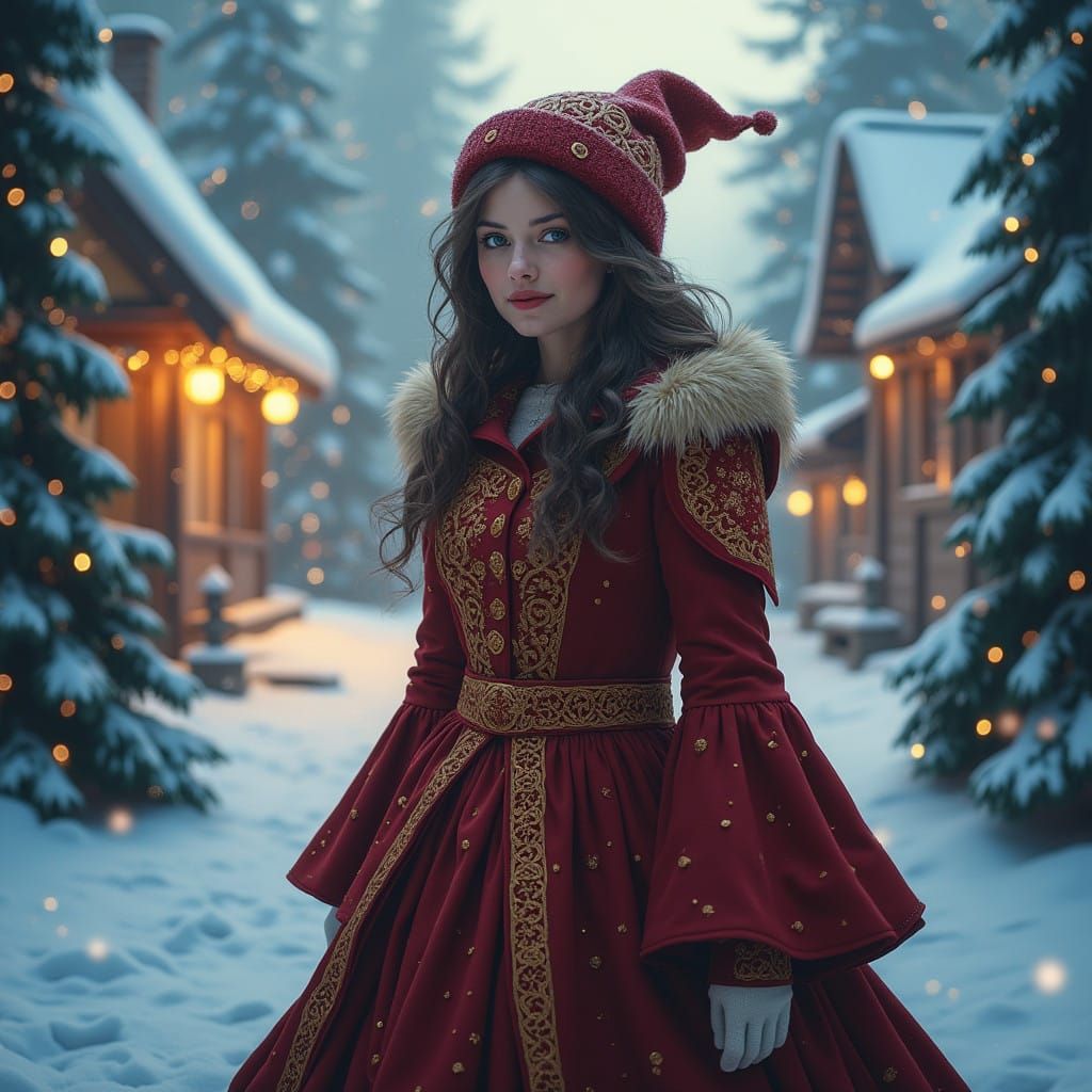 Youthful Mama Noel in Whimsical Winter Wonderland