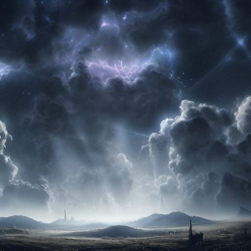 Epic Starry Night Sky: Digital Matte Painting